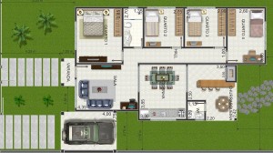projetos-casas-térreas-3-quartos