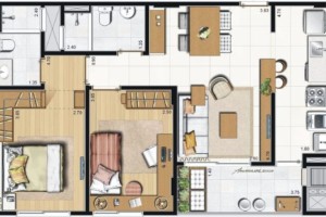 Plantas-de-apartamentos-com-2-quartos
