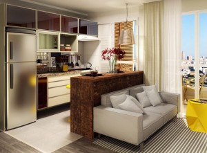 Decoração-de-cozinha-americana-pequena-simples