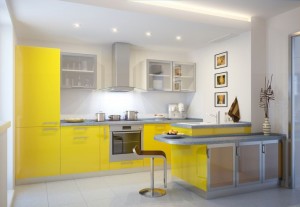 Decoração-de-cozinha-na-cor-amarela