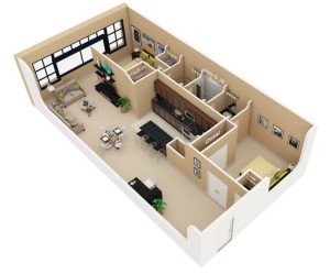 Plantas-de-casas-com-2-quartos-e-cozinha-americana