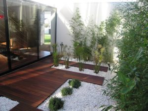 Jardim no quintal sem grama
