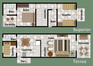 Plantas-de-casas-com-3-quartos-e-2-andares